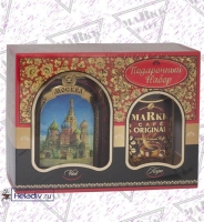 Подарочный набор MARKK Старые города Руси - Москва растворимый кофе 95 г + чай в жестяной банке 95 г